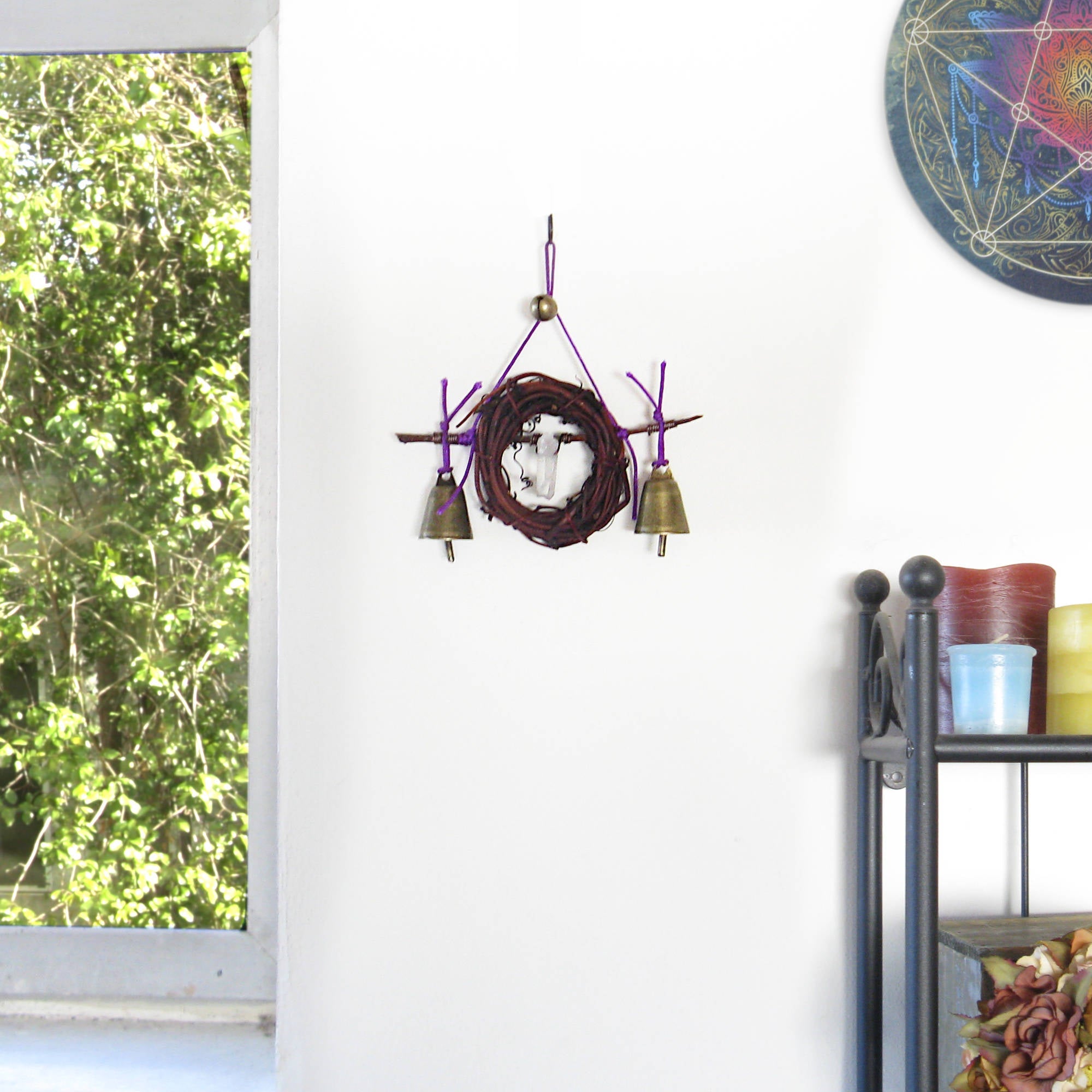 Witch's Bell Wreath Quartz Point Purple - Handcrafted