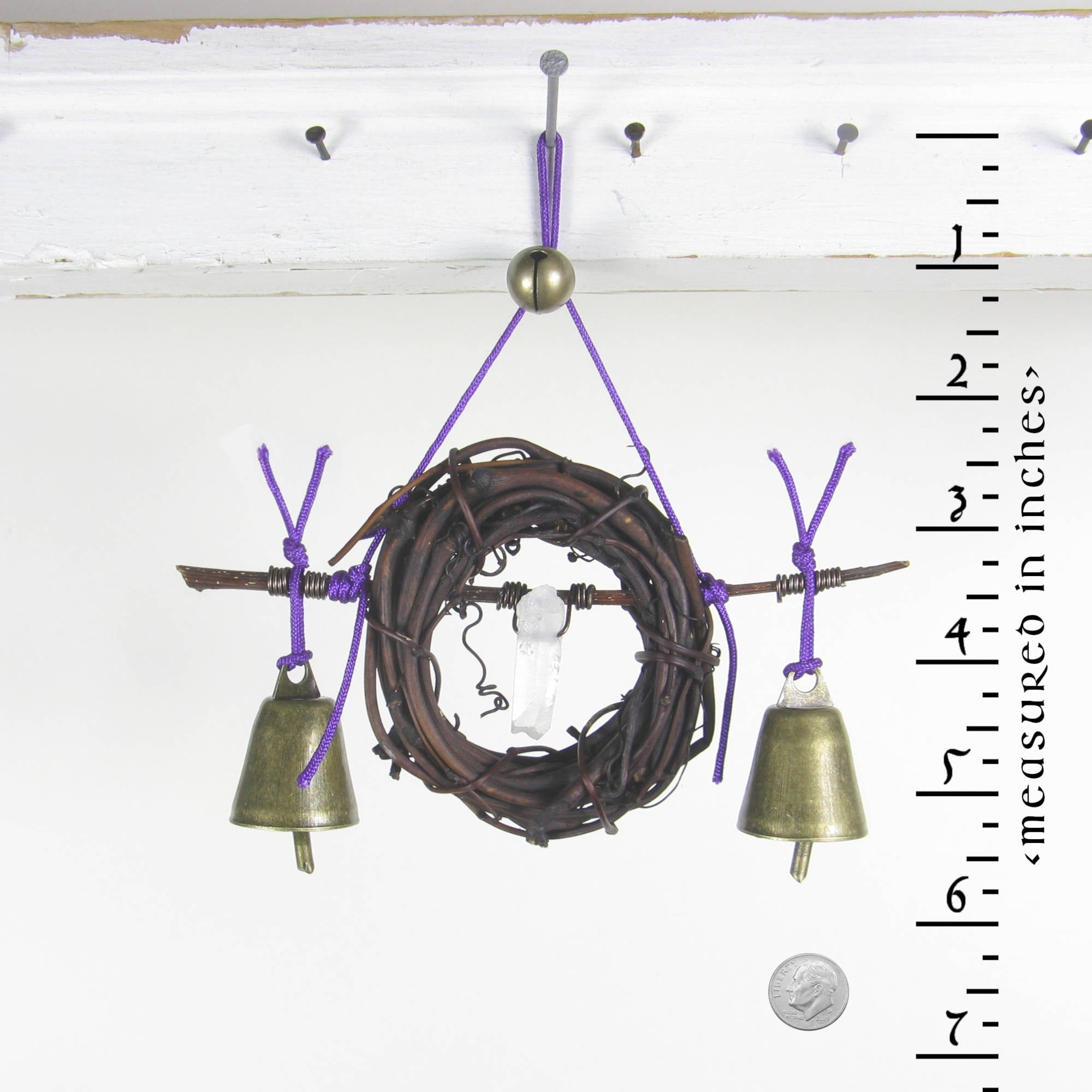 Witch's Bell Wreath Quartz Point Purple - Handcrafted