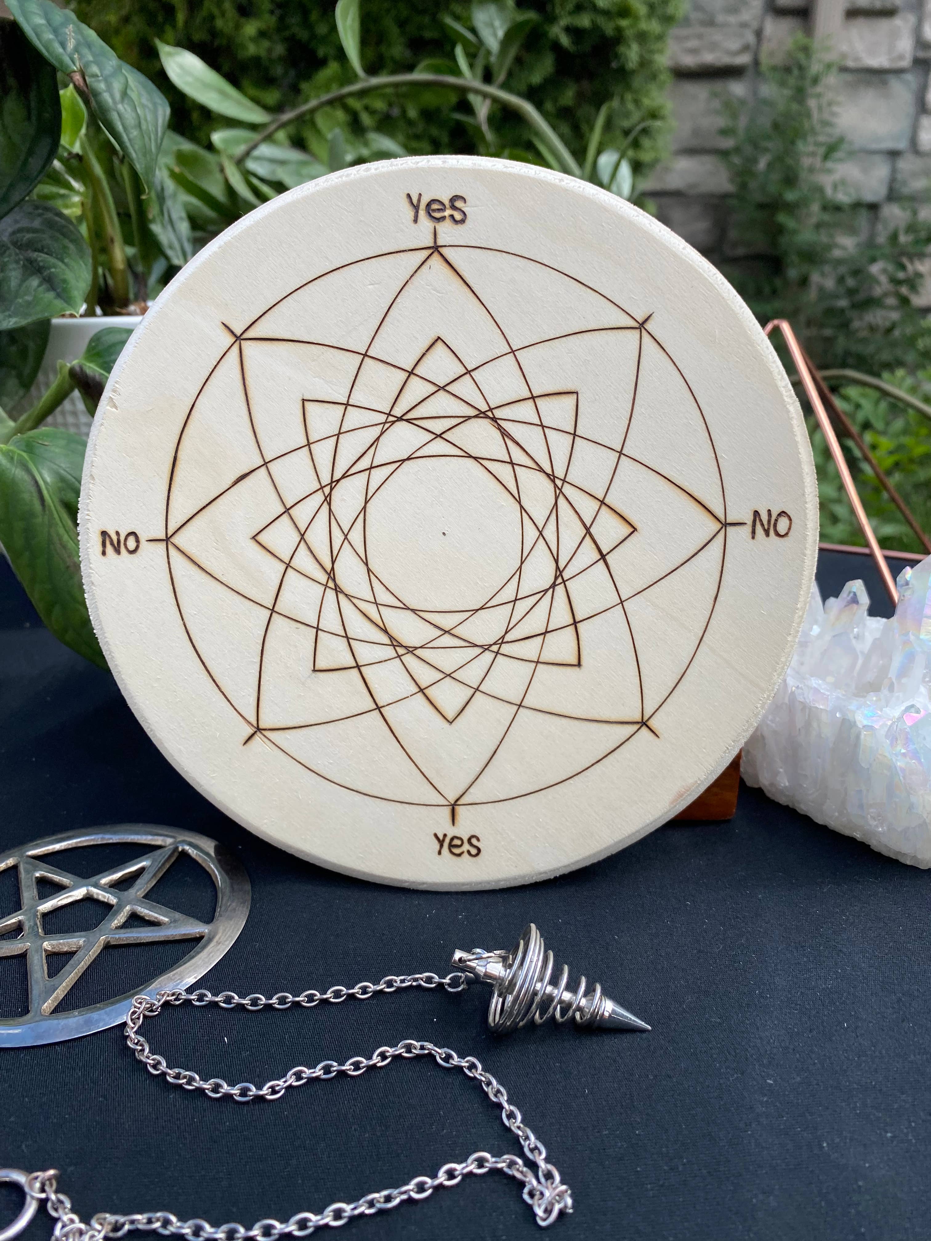 Pendulum Board-Hand Drawn and Hand Burned-Nebula Star 7 inch