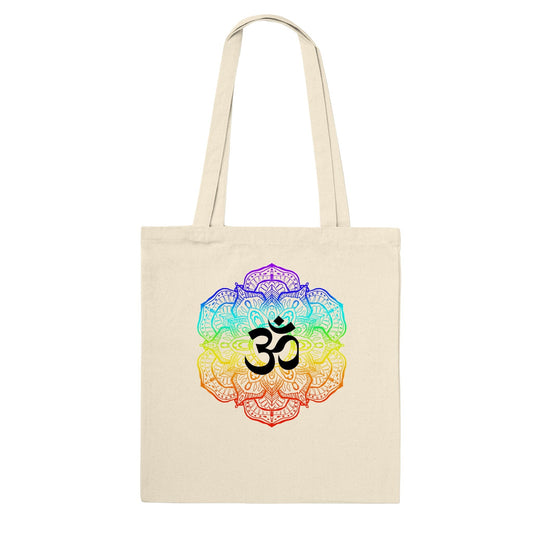 Om with Rainbow Lotus - Premium Tote Bag