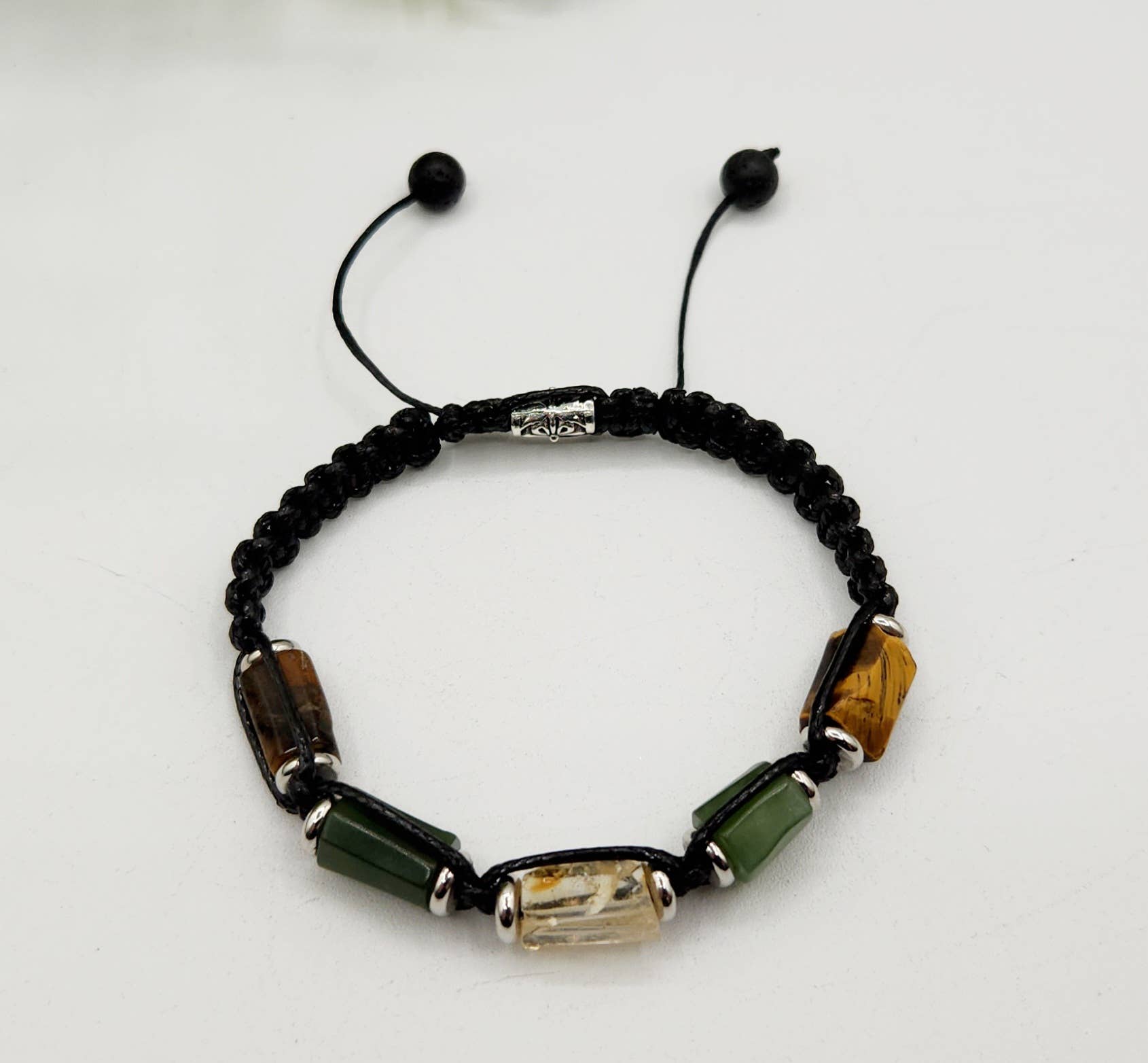 ABUNDANCE-Unisex/Men's Adjustable Gemstone Bracelet 8"-9.5"L