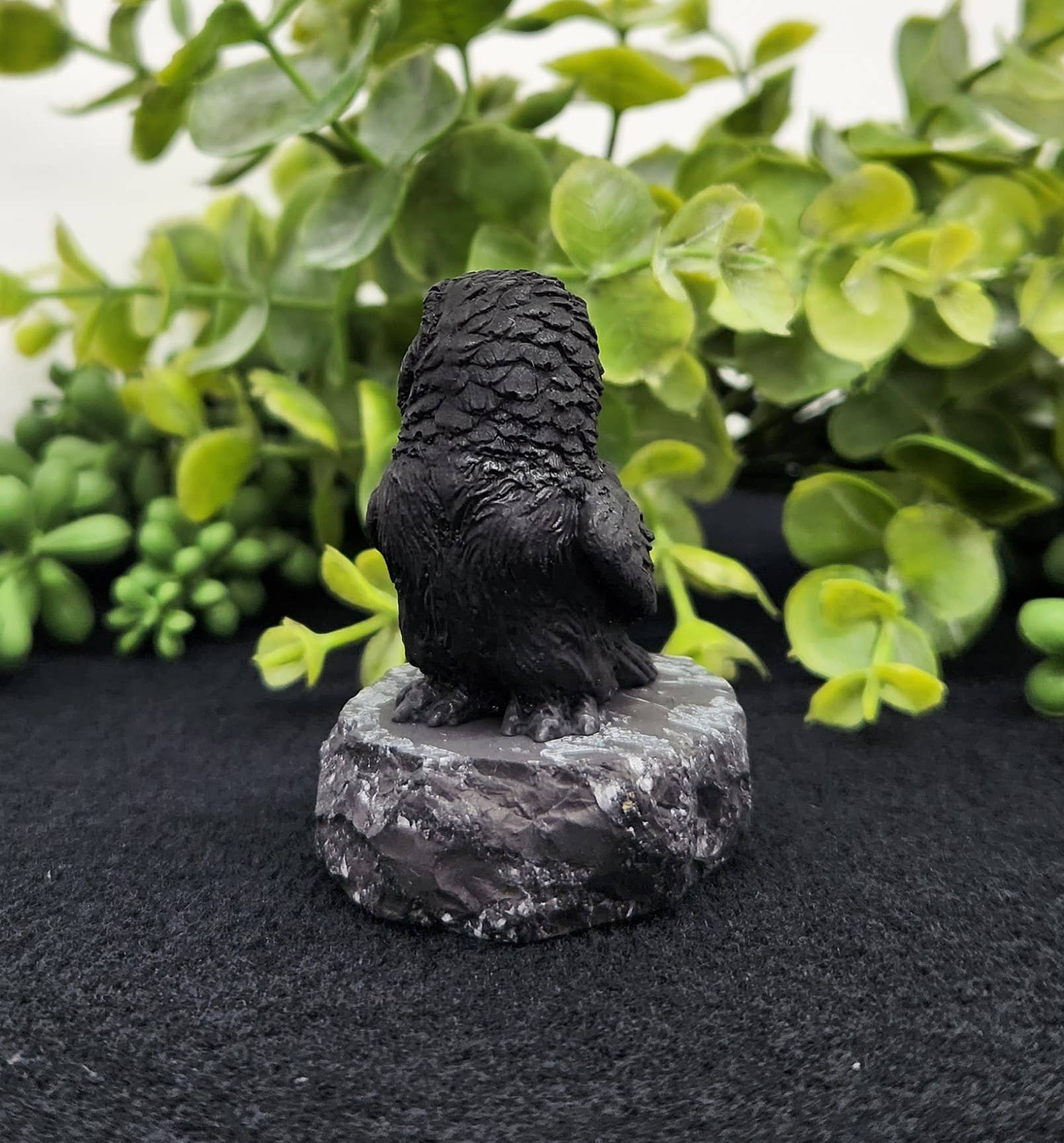Shungite Figurine Owl Facing Sideways (2.25x1.75x2.25")