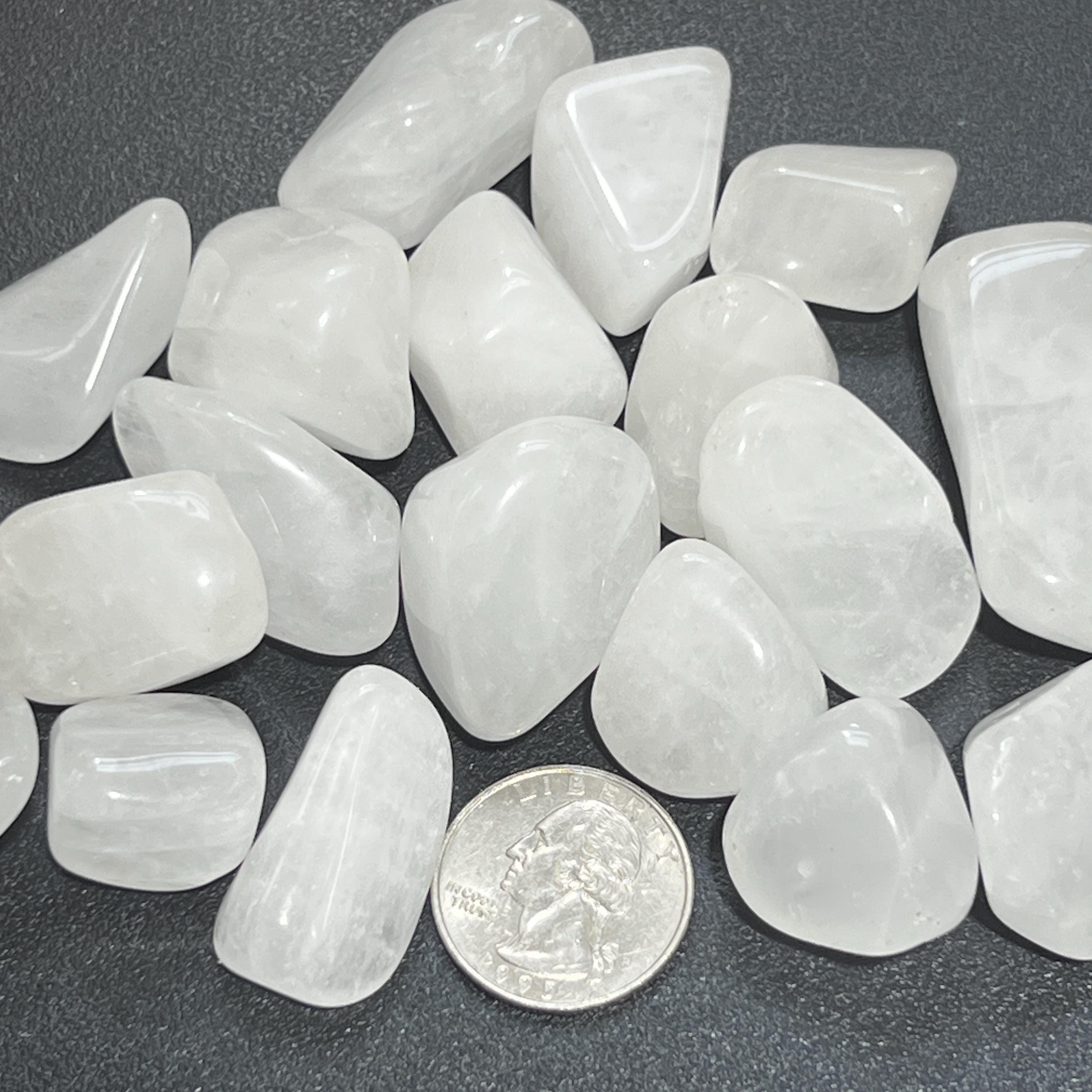 White Quartz Crystal Tumbled Stones (By The Piece or Pound)