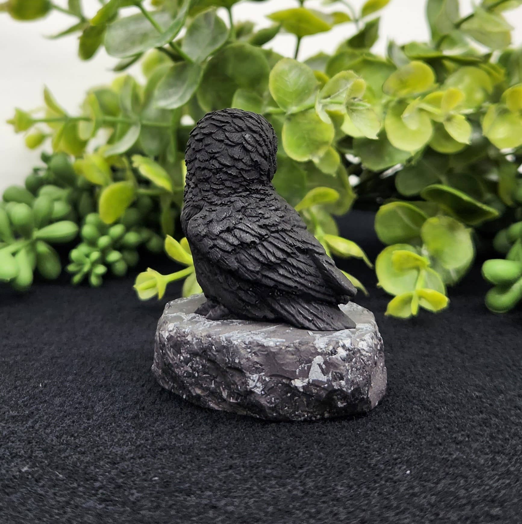 Shungite Figurine Owl Facing Sideways (2.25x1.75x2.25")