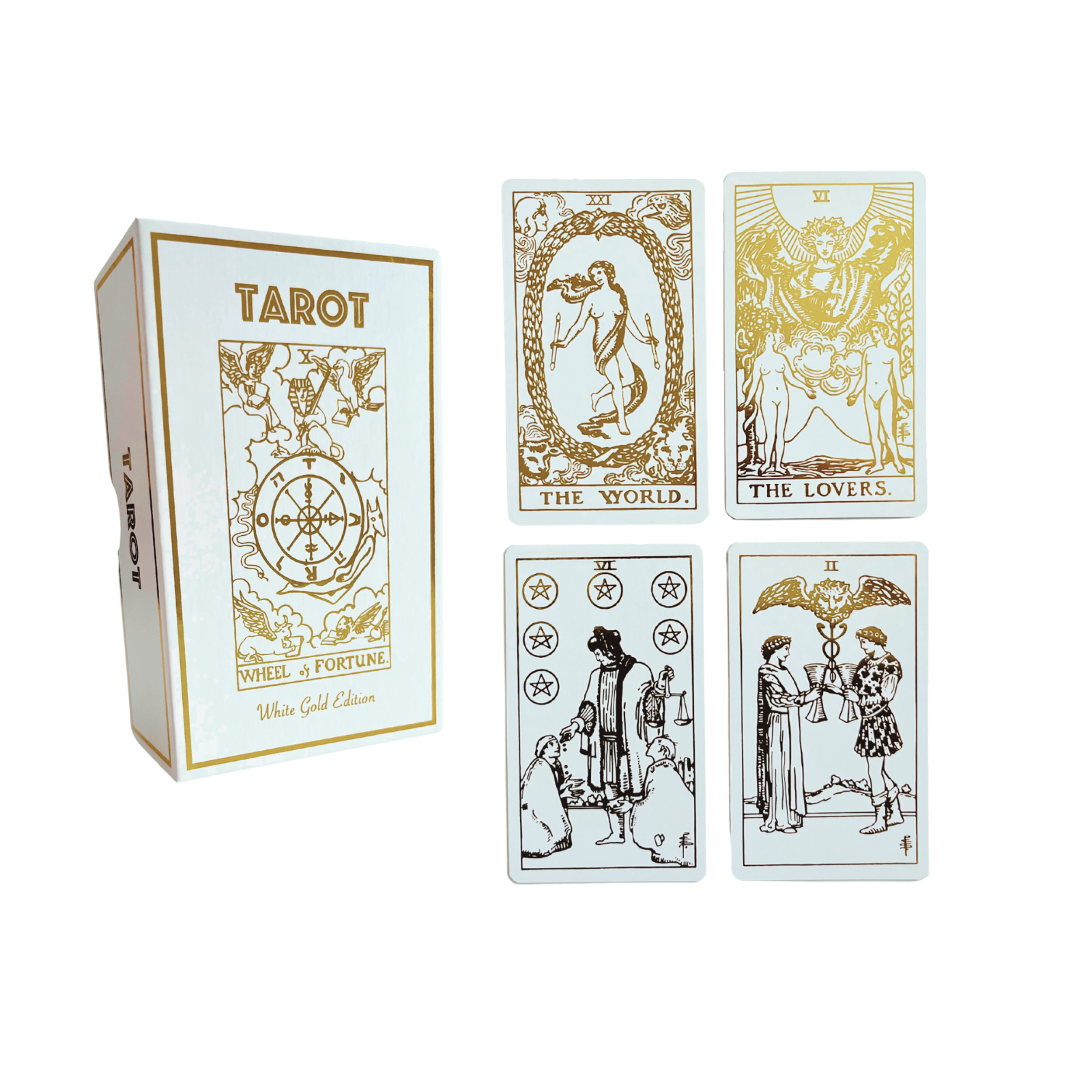 White Gold Tarot &amp; Guide | Classic Tarot Design &amp; Gold Foil