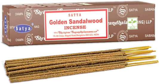 Golden Sandalwood Satya Incense Sticks 15g