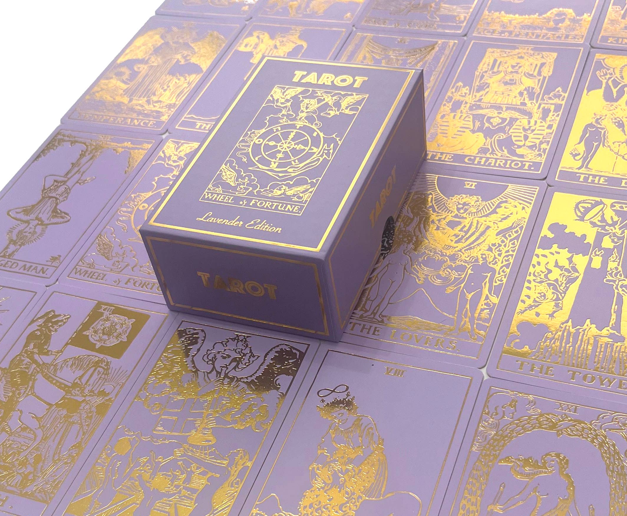Lavender Gold Foil Tarot &amp; Guide | Classic Tarot Design