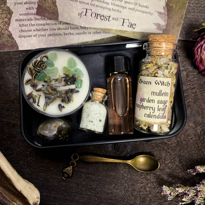 Green Witch Travel Altar • Witch Kit for rituals & spells