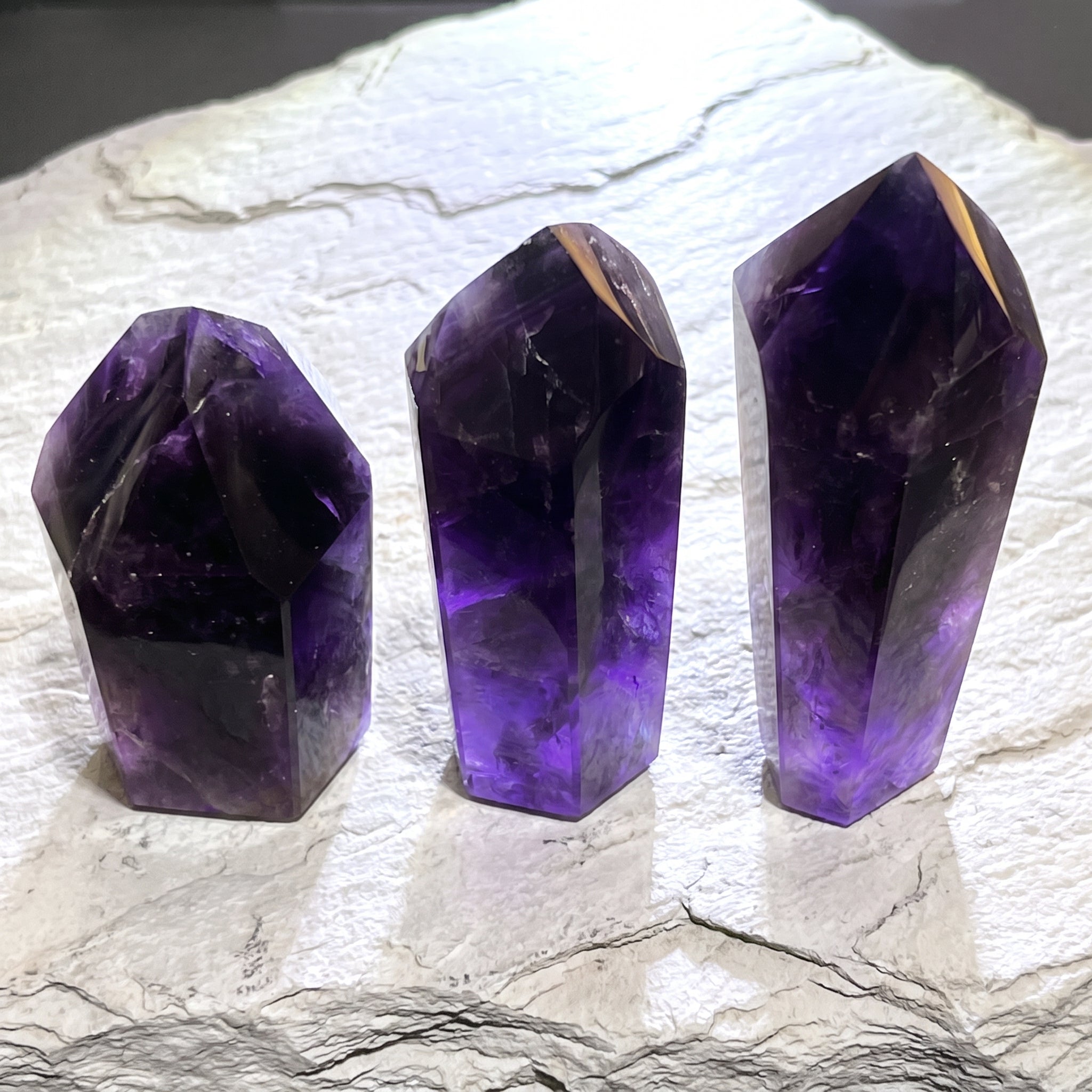 Large Extra Quality Dark Amethyst Crystal Faceted Scepter Point Standing Tower Staff Wand