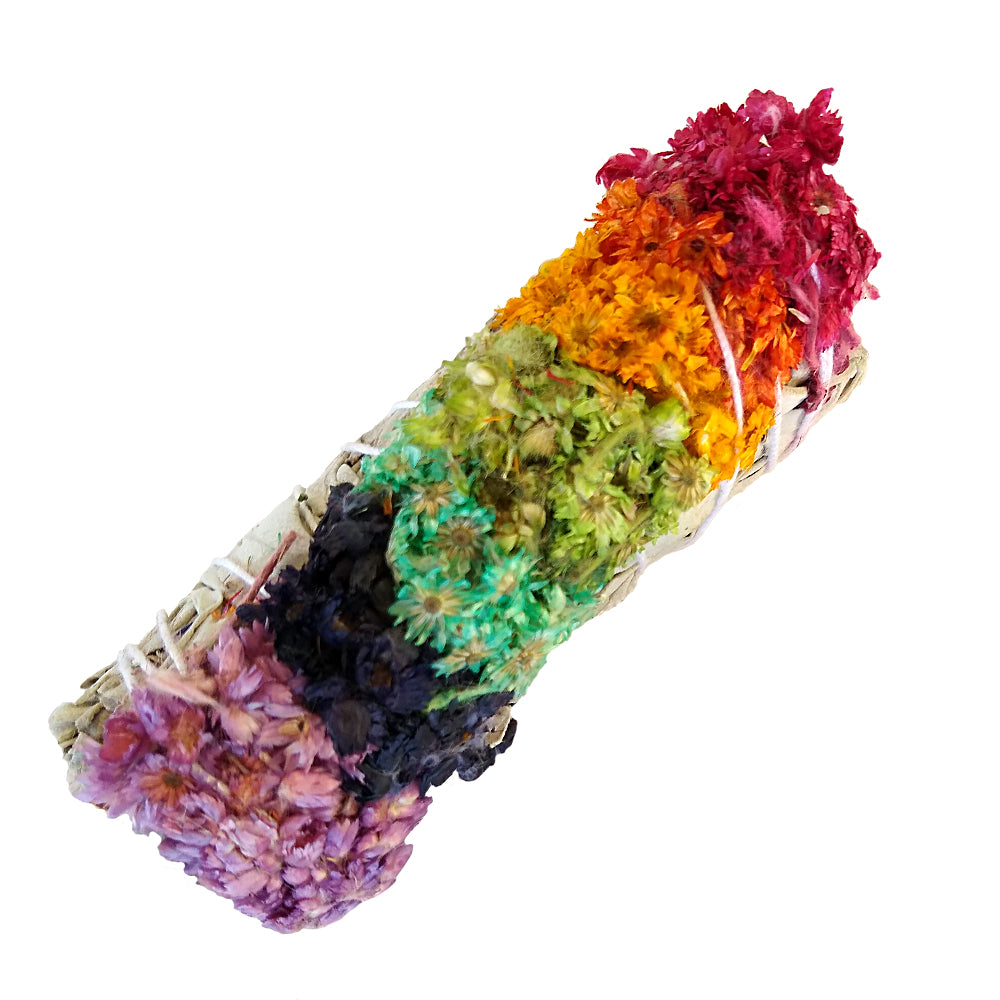 7 Chakras Mullein With White Sage Smudge Stick 3-4&quot;