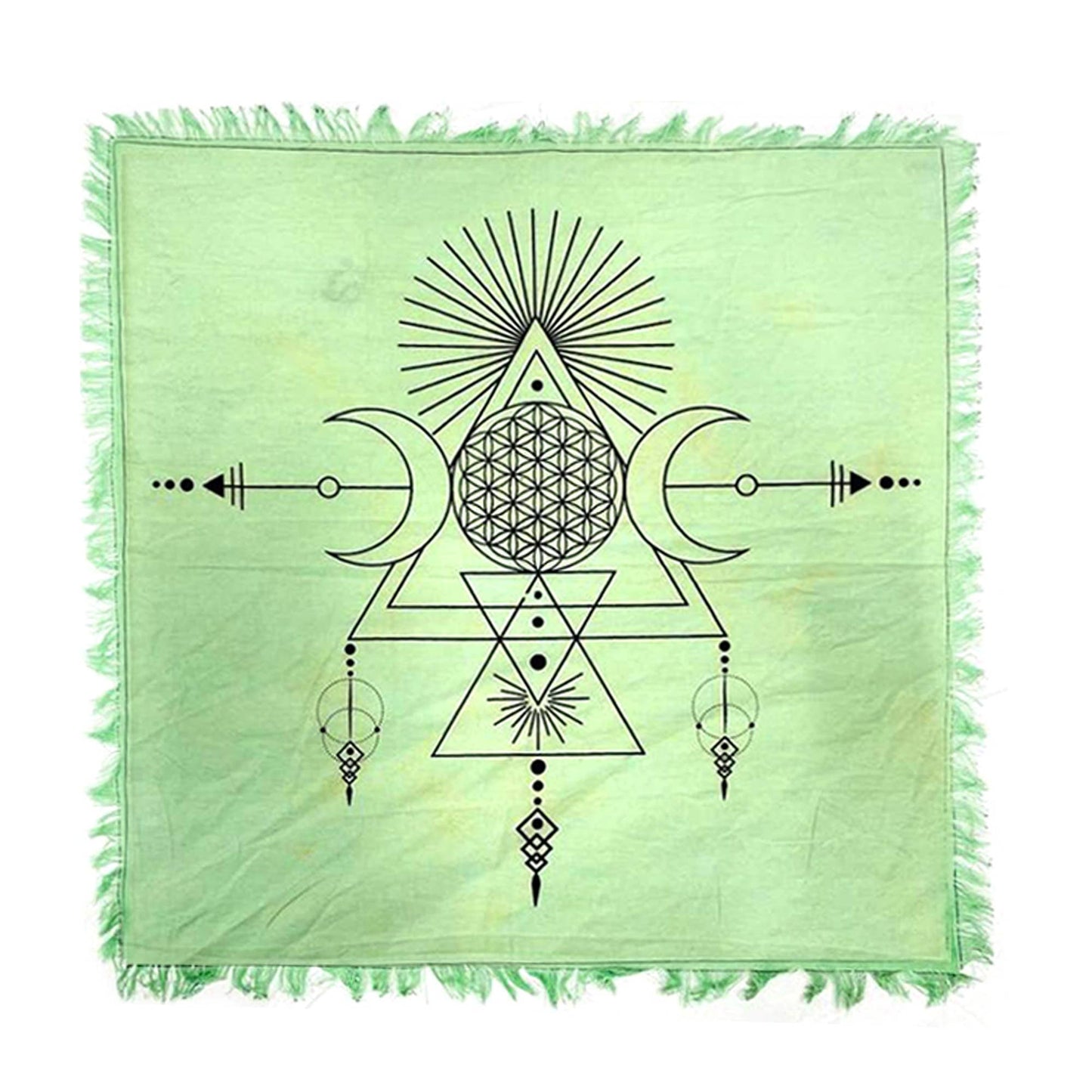 Geometric Triple Moon Altar Cloth (18 x 18 in.)