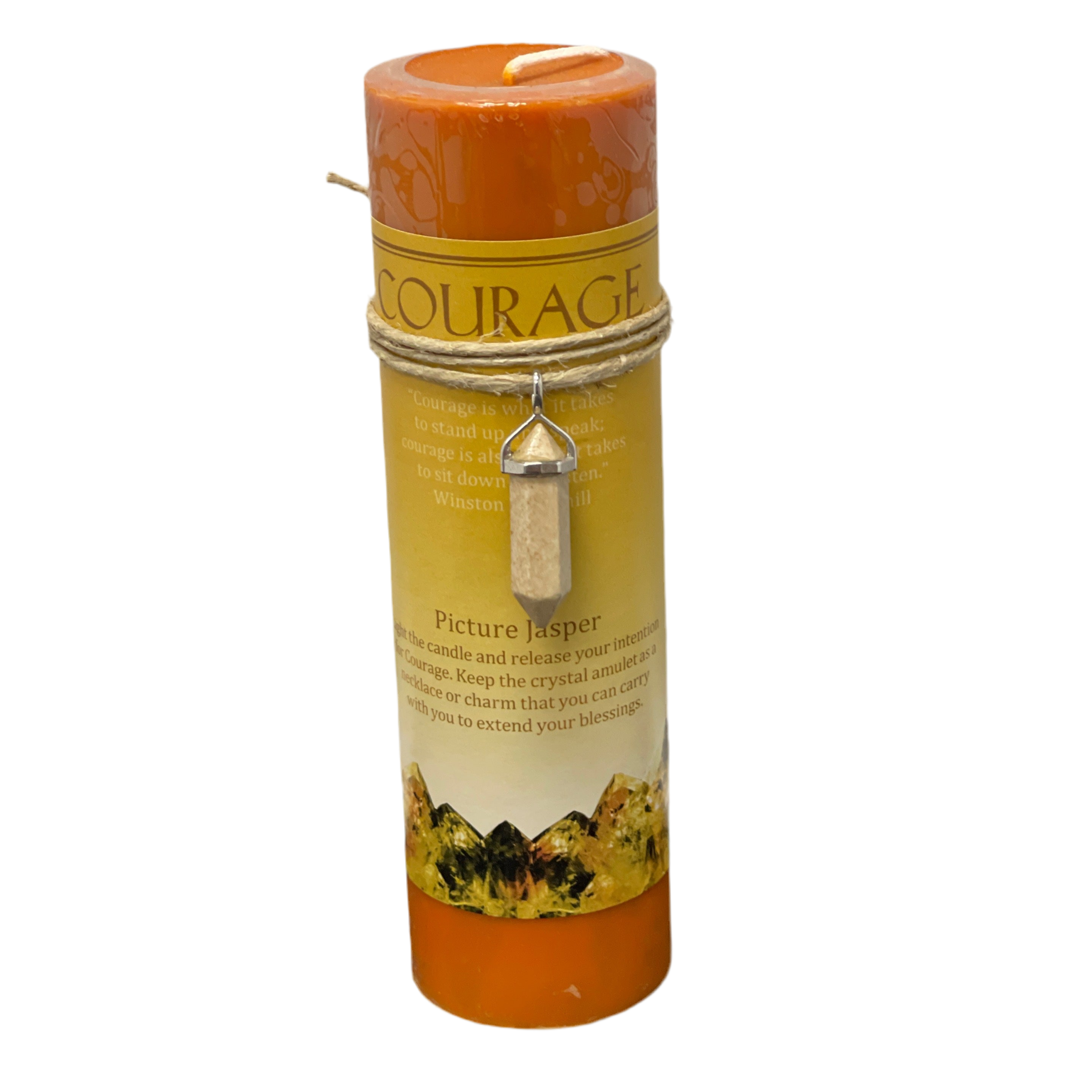 Crystal Energy Candle Courage - Picture Jasper