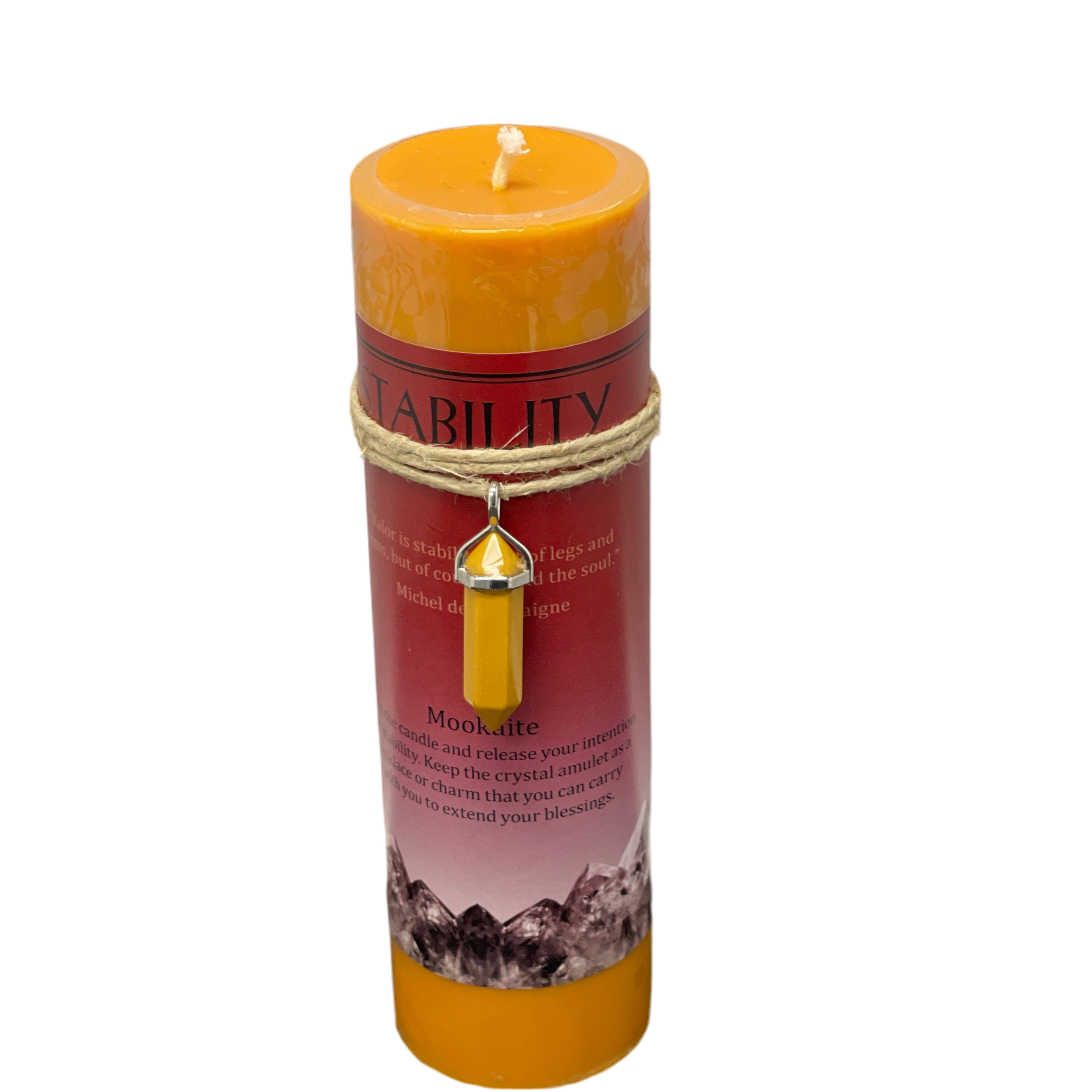 Crystal Energy Candle - Stability Mookaite