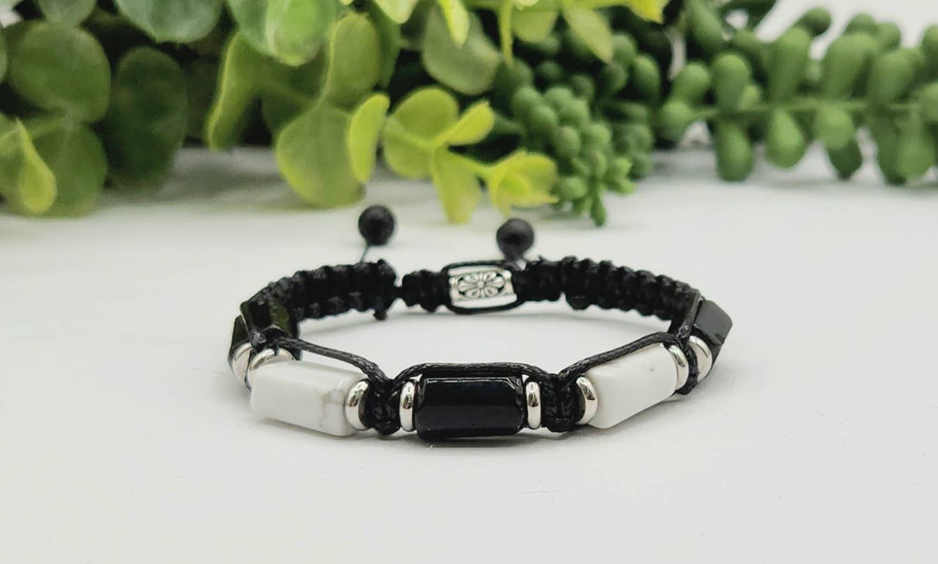 CALM/PROTECTION-Unisex/Men's Adjustable Bracelet 8"-9.5"L