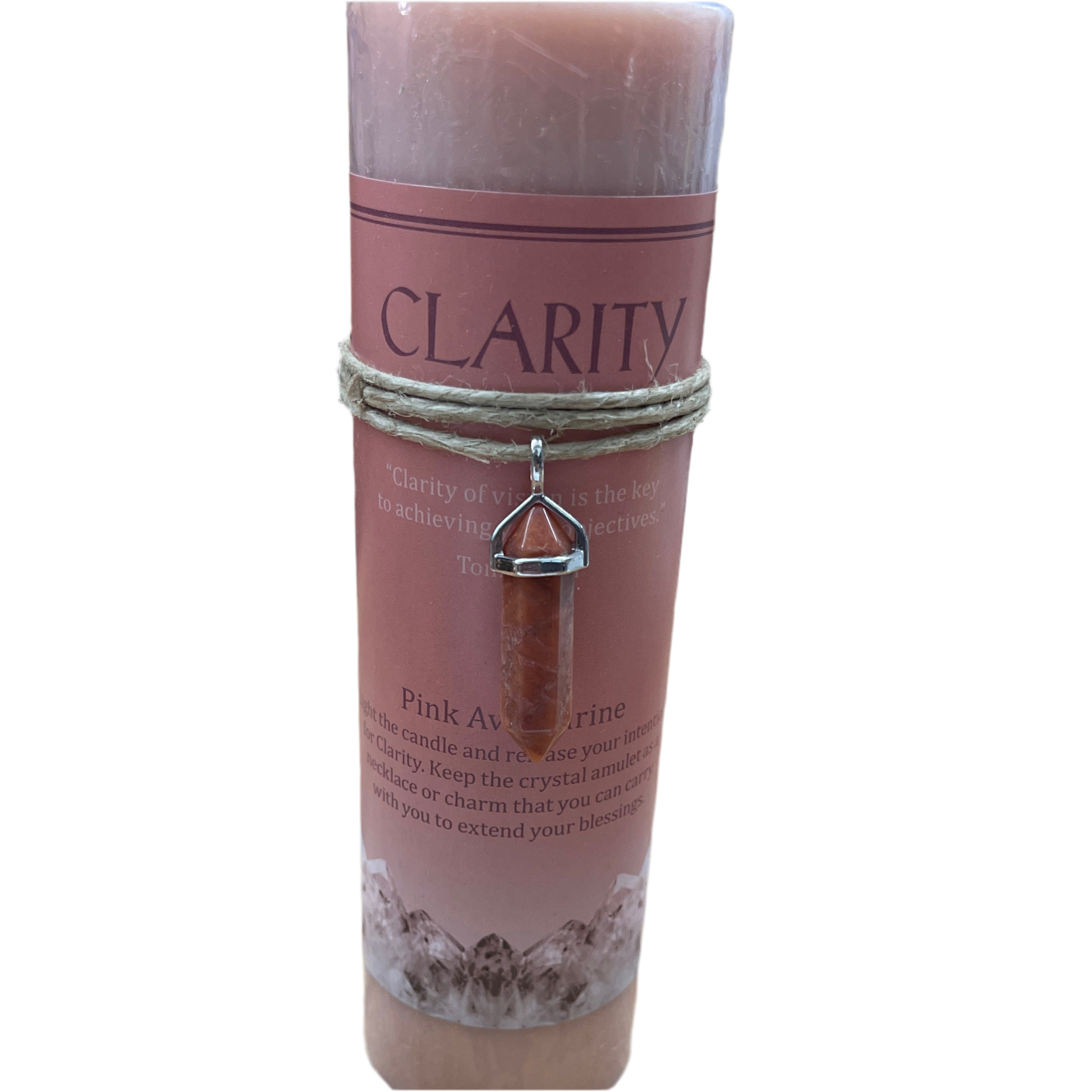 Crystal Energy Candle Clarity-Pink Aventurine