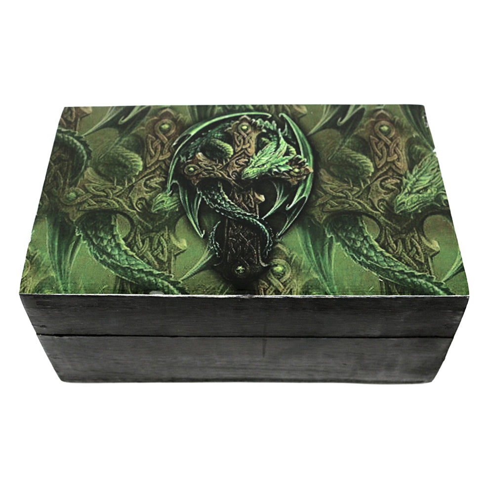 Celtic Cross with Dragon Wooden Box 4&quot; x 6&quot;