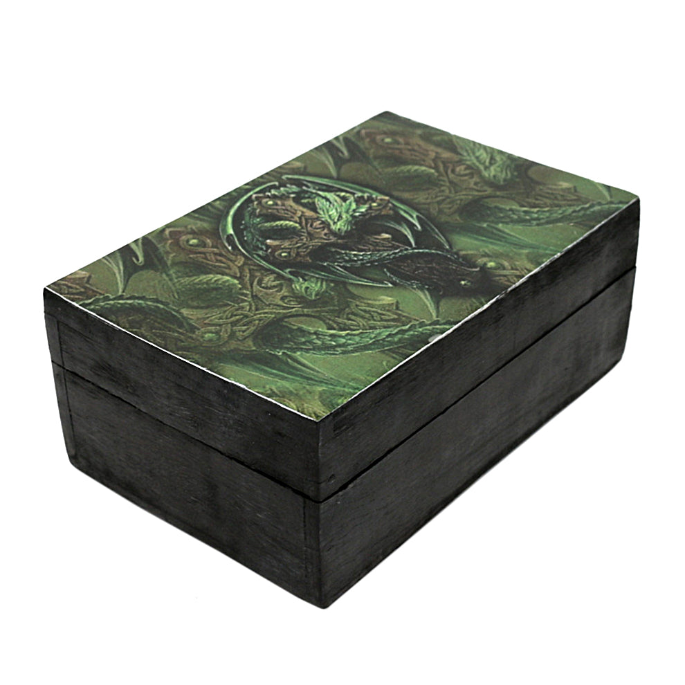 Celtic Cross with Dragon Wooden Box 4&quot; x 6&quot;