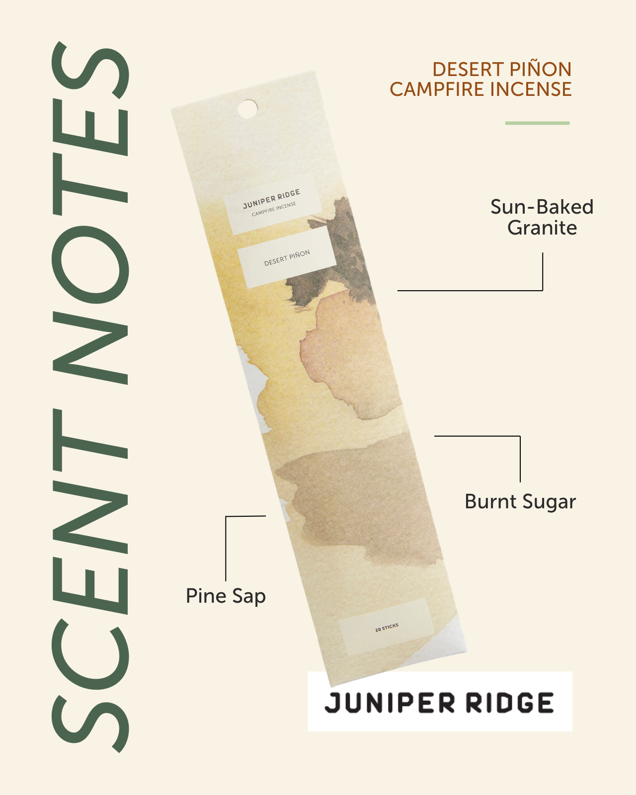 Desert Piñon Campfire Incense (20 Sticks) 3-Pack