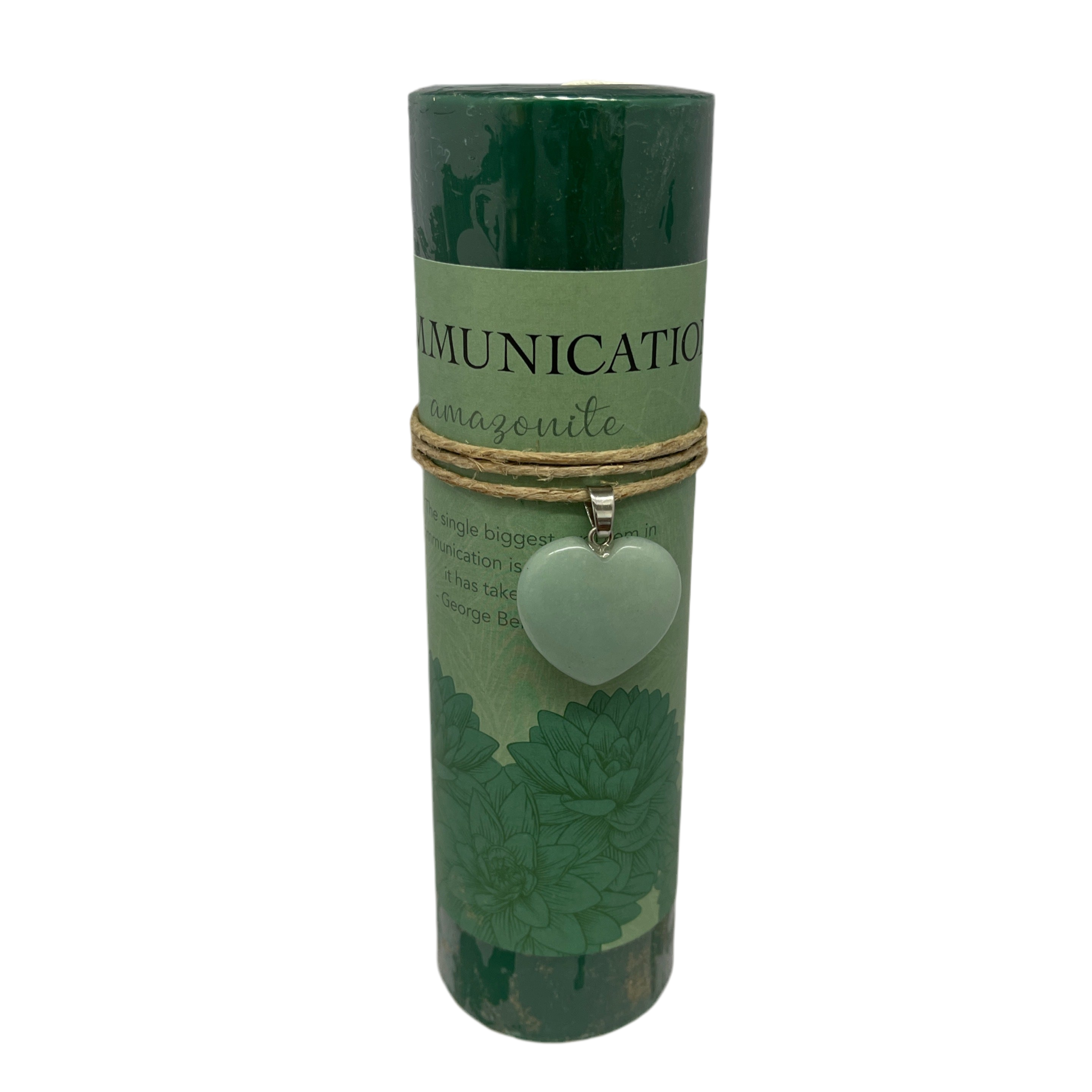 Communication Crystal Heart Pendant Candle Amazonite