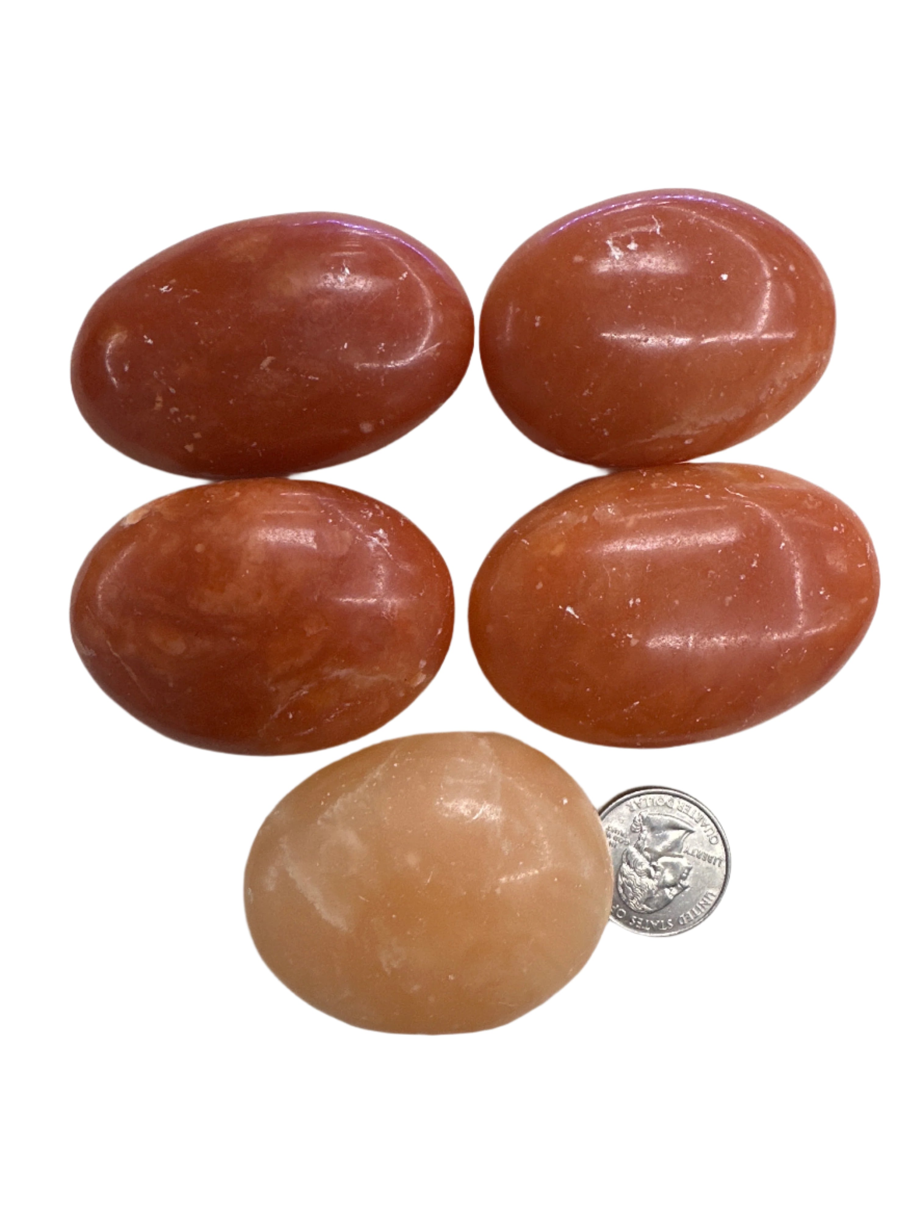 Orange Calcite Palm Stone