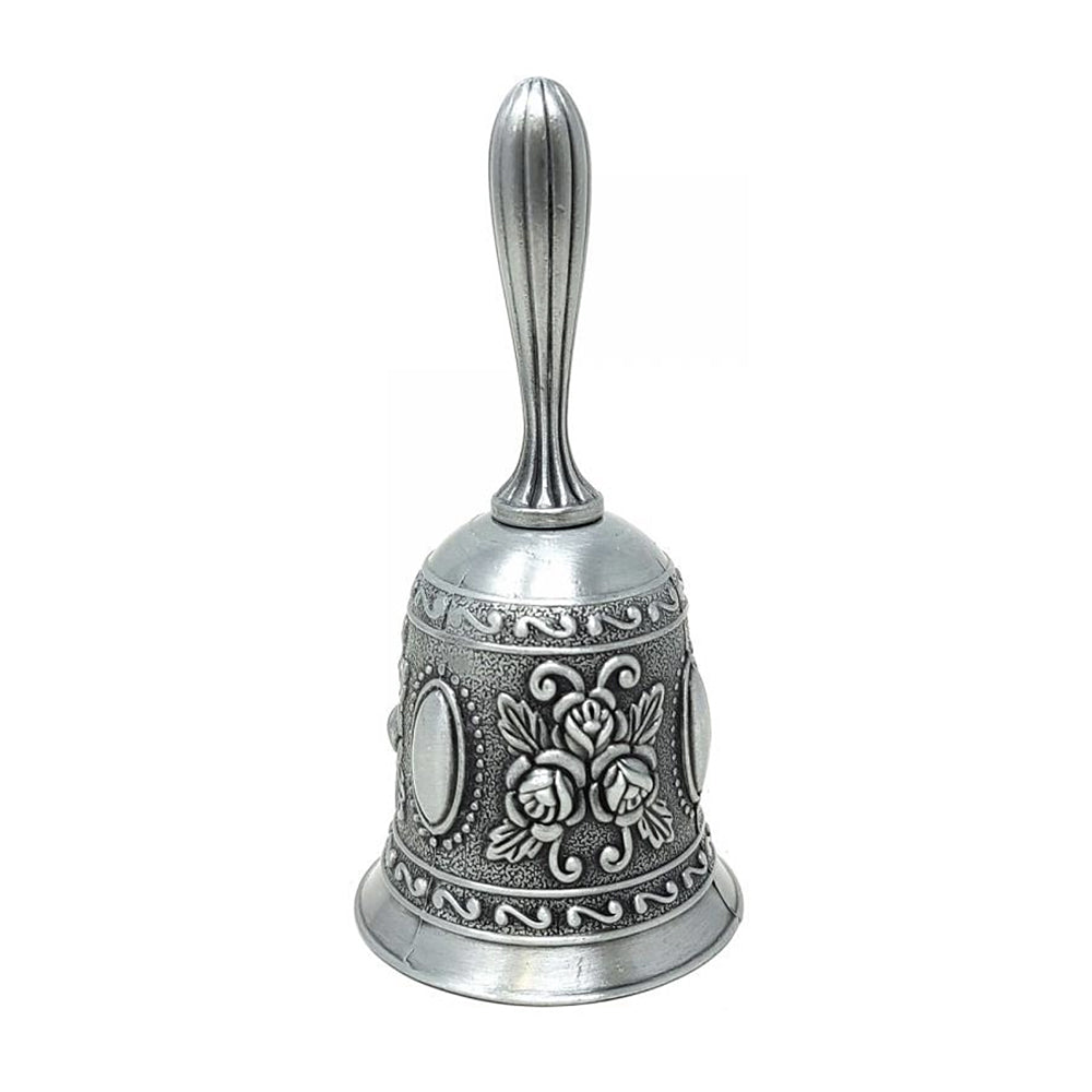 Floral Design Altar Bell - Charcoal Grey 4.5"