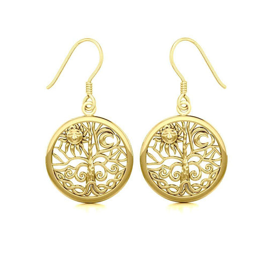 Celtic Tree of Life Solid Gold Earrings GER060