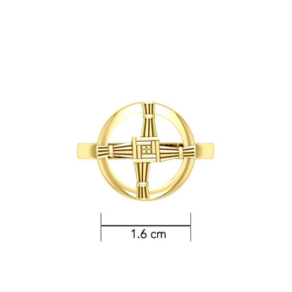 Saint Brigids Cross 14K Gold Ring GRI2293