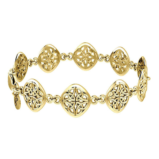 Sense the power of four- 14 Karat Gold Jewelry Celtic Four Point Knot Bracelet GTBG072