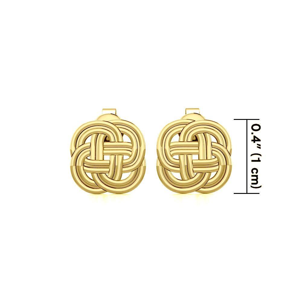 Celtic Knotwork Solid Gold Post Earrings GTE1038