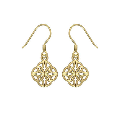 Celtic Knotwork Solid Gold Earrings GTE462