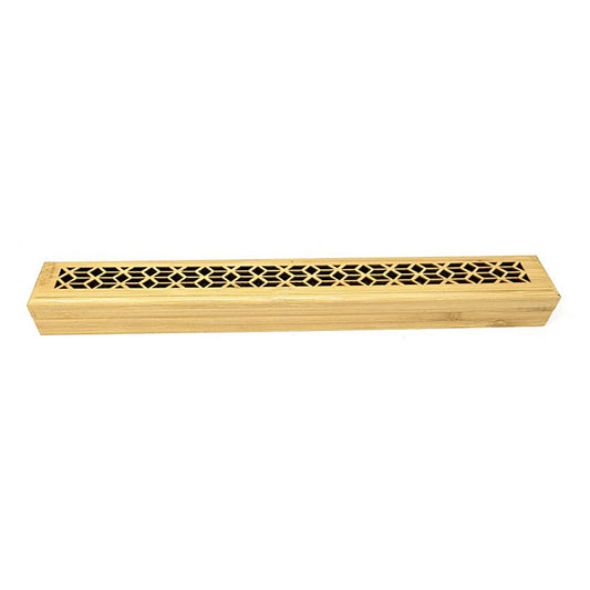 Natural Finish Wood Incense Box Burner - Medium