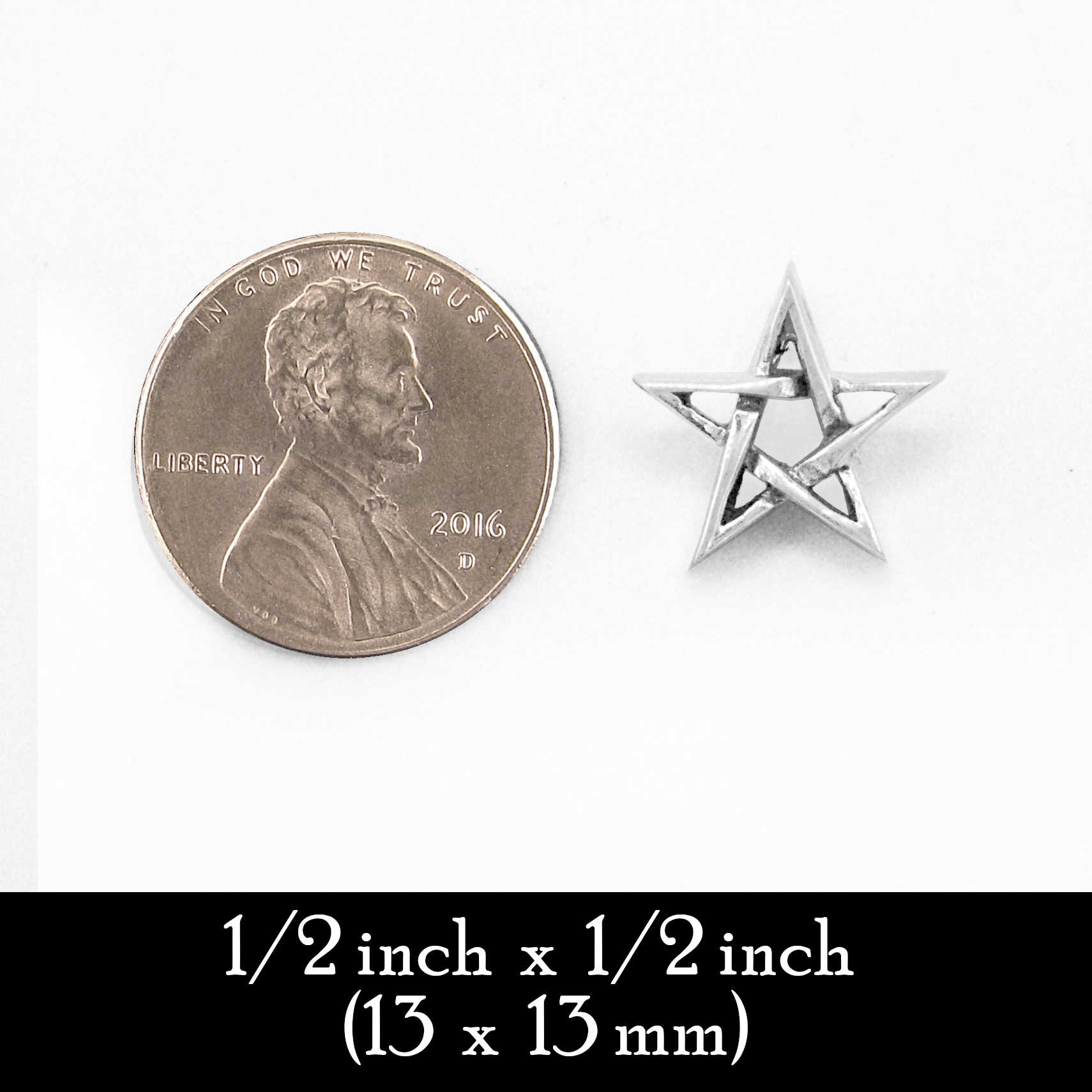 Tiny Pentagram Pendant Handmade - 925 Sterling Silver