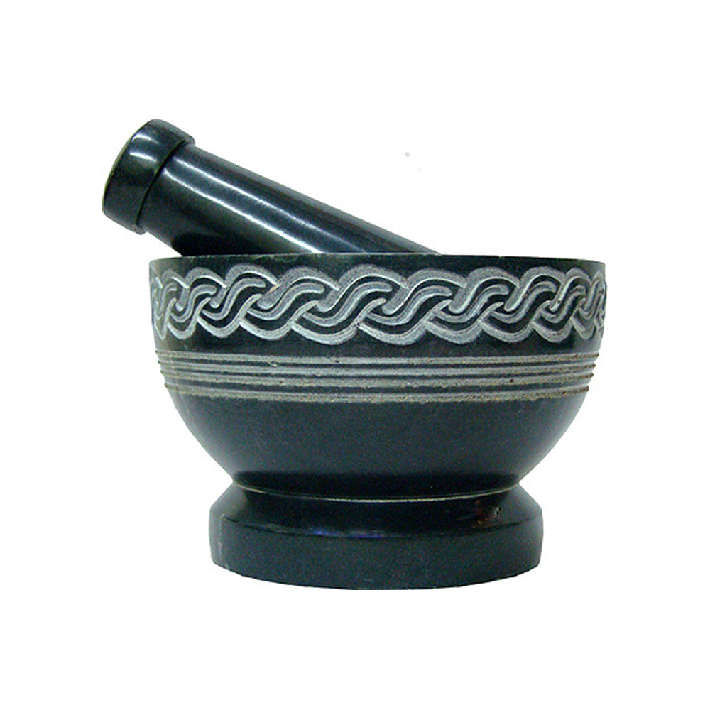 Mortar &amp; Pestle - Celtic - Black
