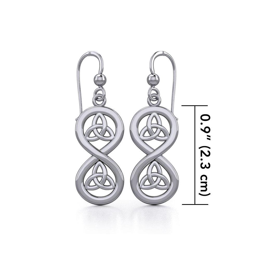 Infinity with Trinity Knot Silver Earrings TER1736