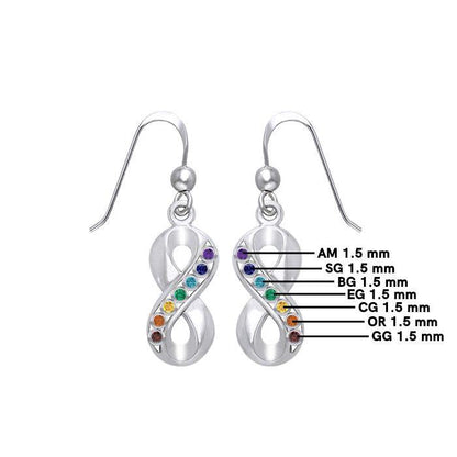 Infinity Silver Earrings with Chakra Gemstone TER1790