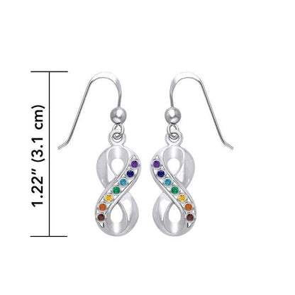 Infinity Silver Earrings with Chakra Gemstone TER1790