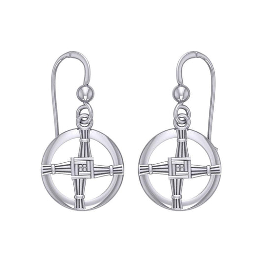 Saint Brigids Cross Silver Earrings TER1959