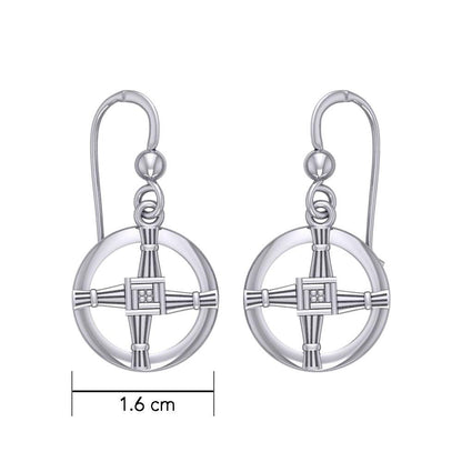 Saint Brigids Cross Silver Earrings TER1959