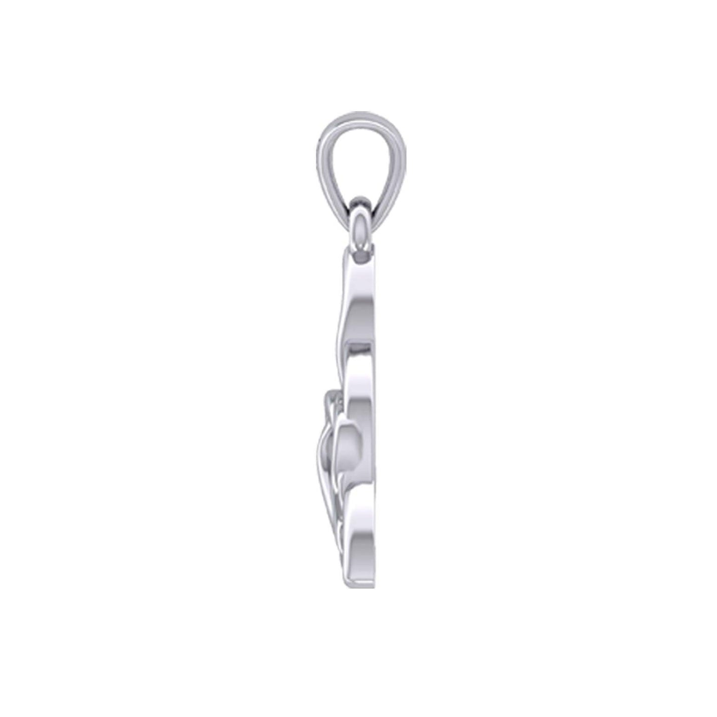 Enchantment Double Hearts Connected with Magic Celtic Triquetra Sterling Silver Pendant - TPD6194 by Peter Stone