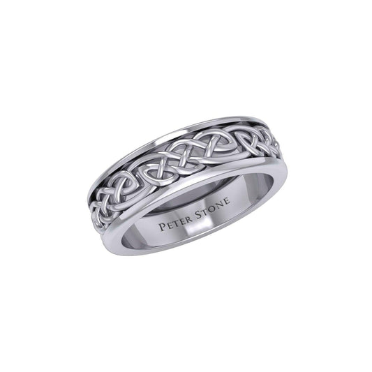 Celtic Sterling silver Spinner Band Ring TRI770