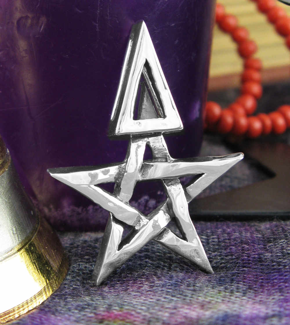 Chunky Third Degree Wiccan Pentagram Pendant, Handmade
