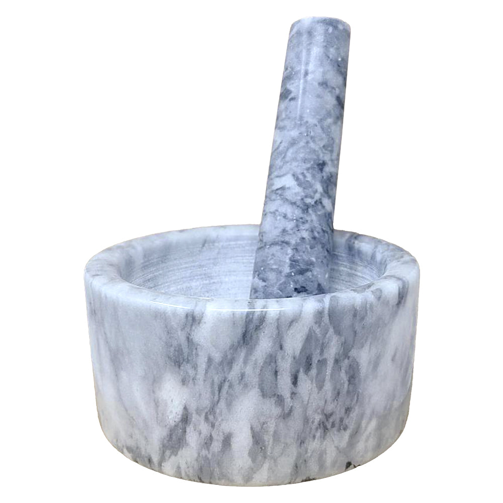 White Marble Mortar &amp; Pestle 2.5&quot;H x 4.5&quot;W