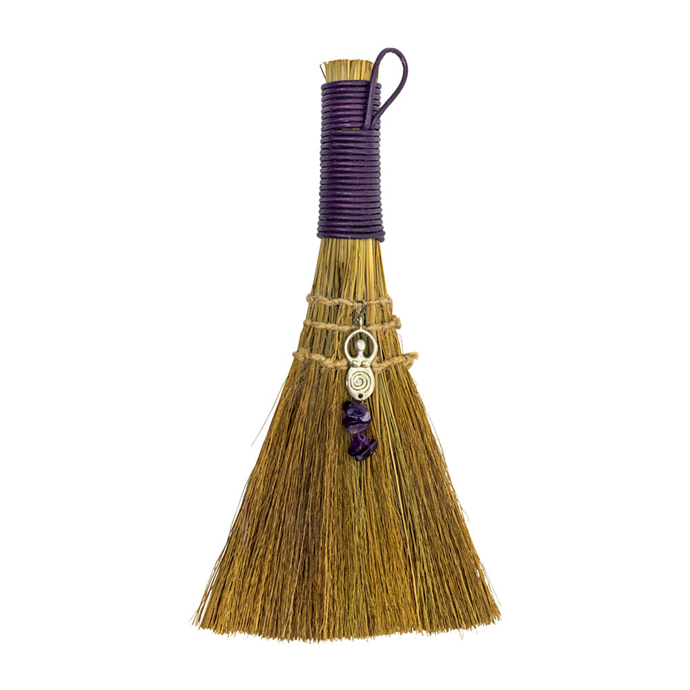 Mini Besom (Witch&#39;s Ritual Broom) Goddess w/ Amethyst