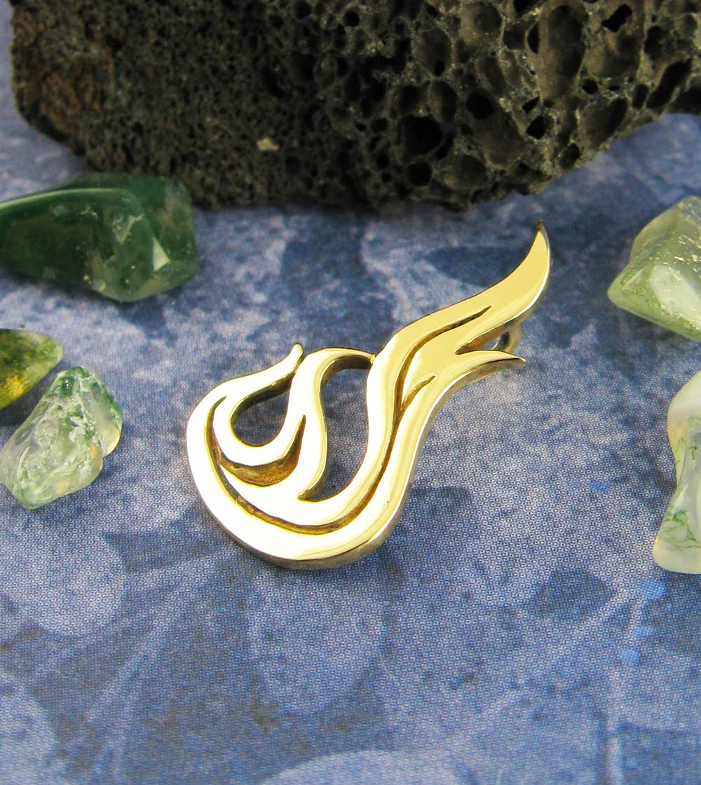 Flame Pendant, Handmade - Brass