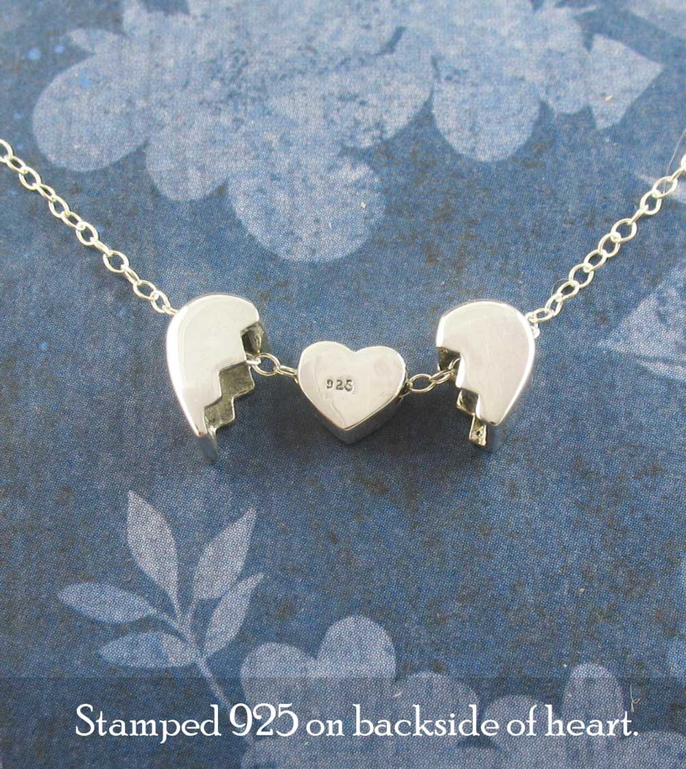 Heal a Broken Heart Pendant Necklace with Hidden Heart, Engravable