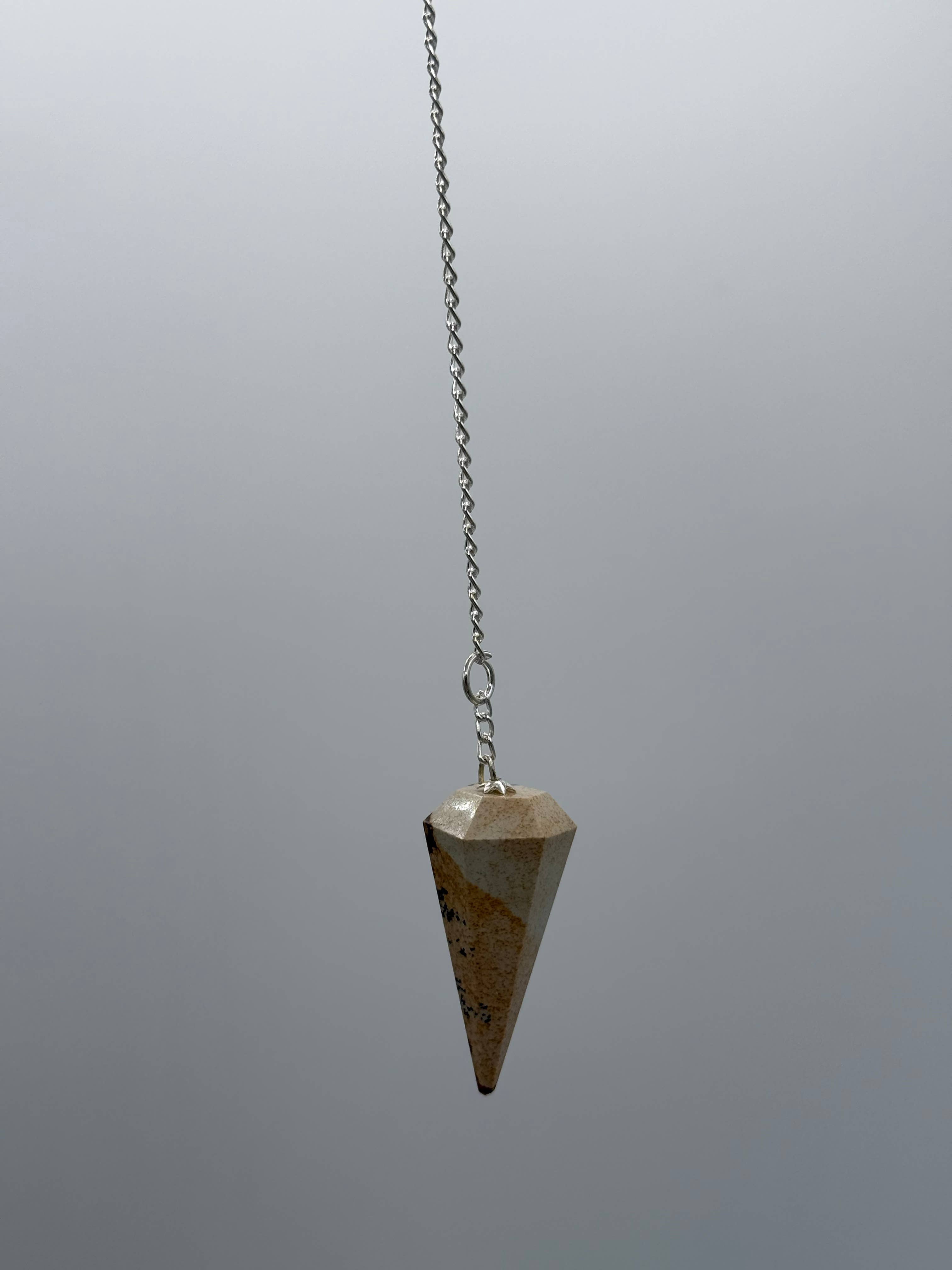 Picture Jasper Pendulum w/Silver Plated Chain