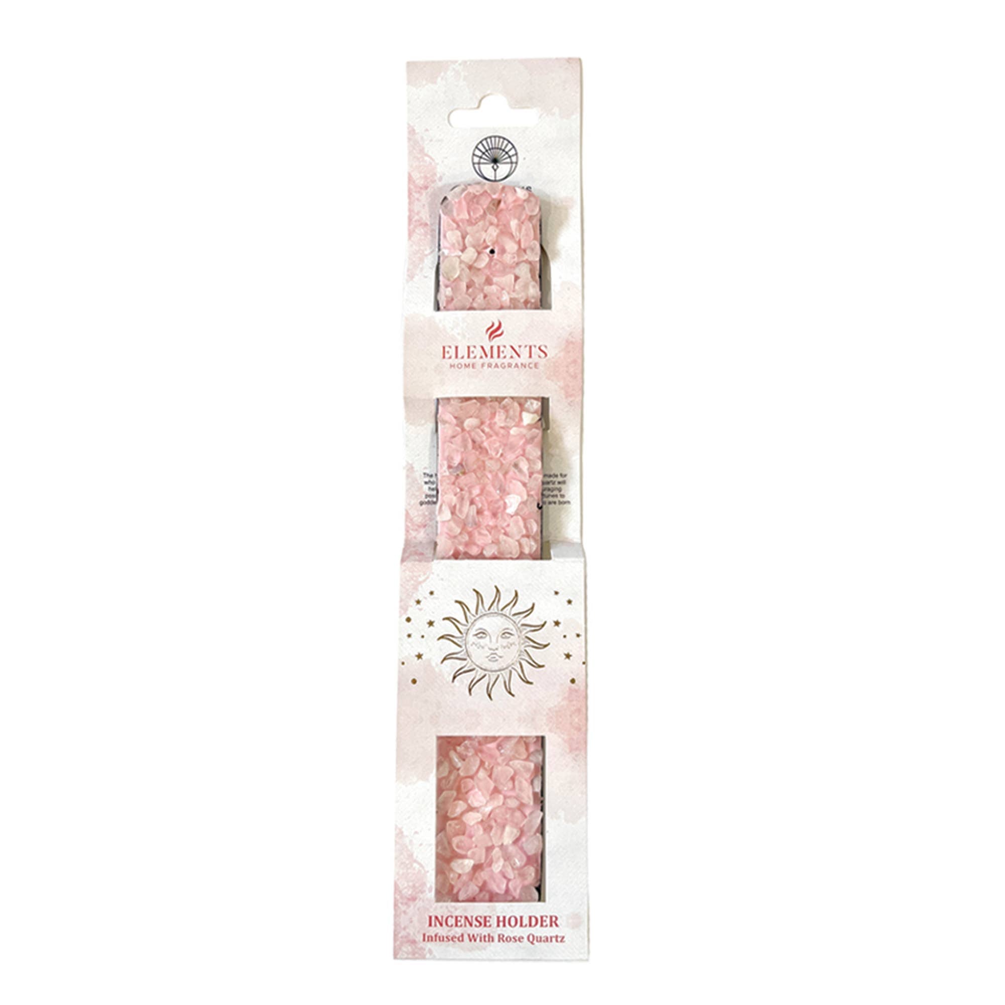Rose Quartz Elements Crystal Wooden Incense Burner