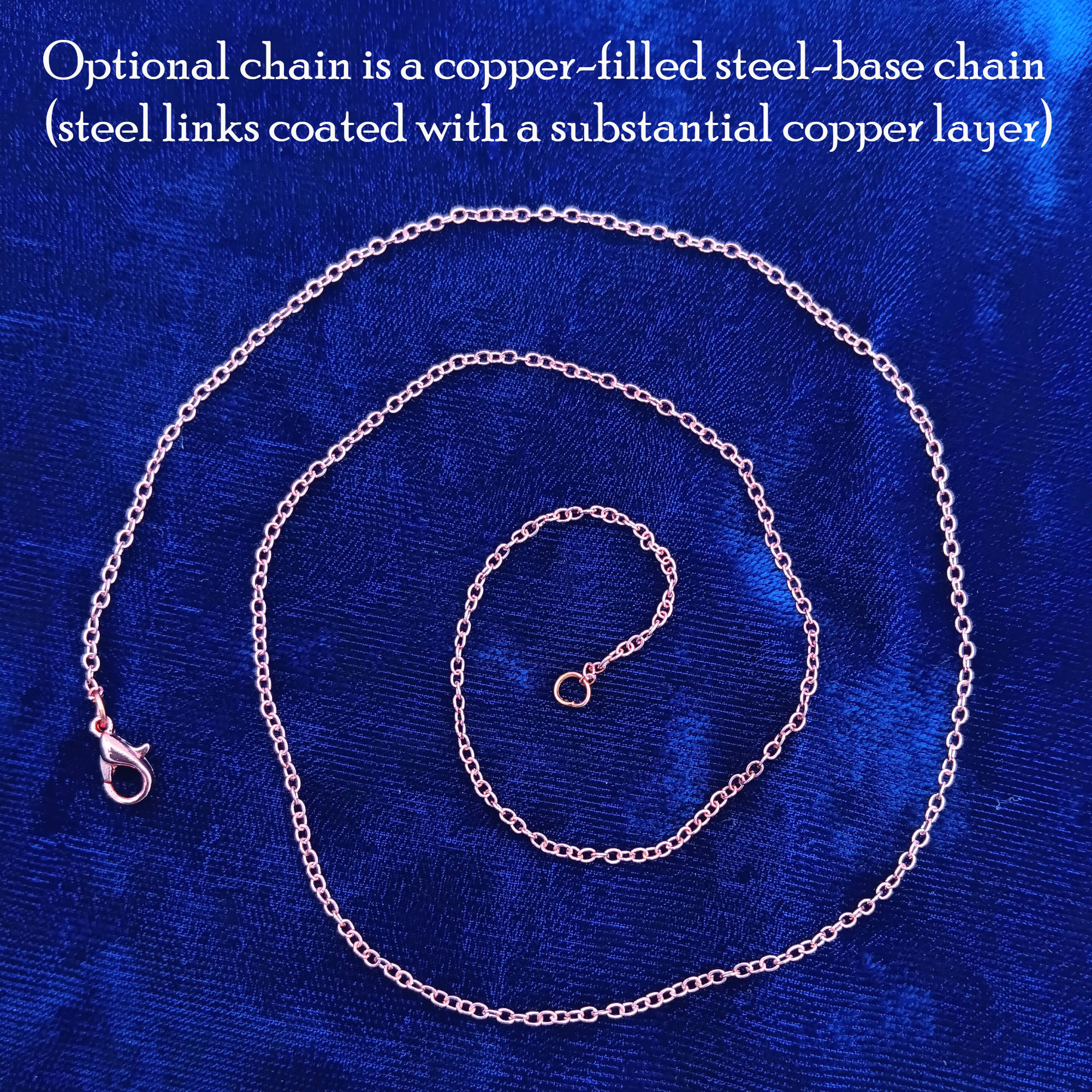Raw Blue Celestite Crystal Teardrop Pendant Necklace, Copper Wire-Wrapped, Handmade