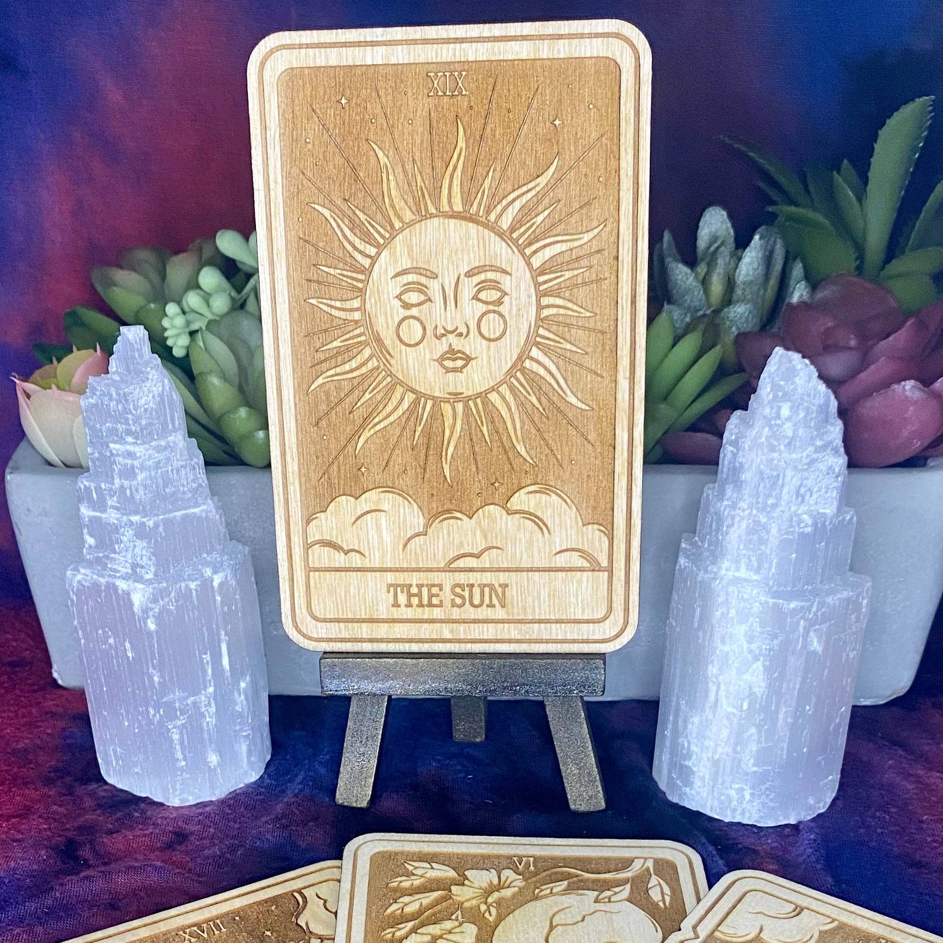 19 | The Sun Wooden Tarot Card | Major Arcana