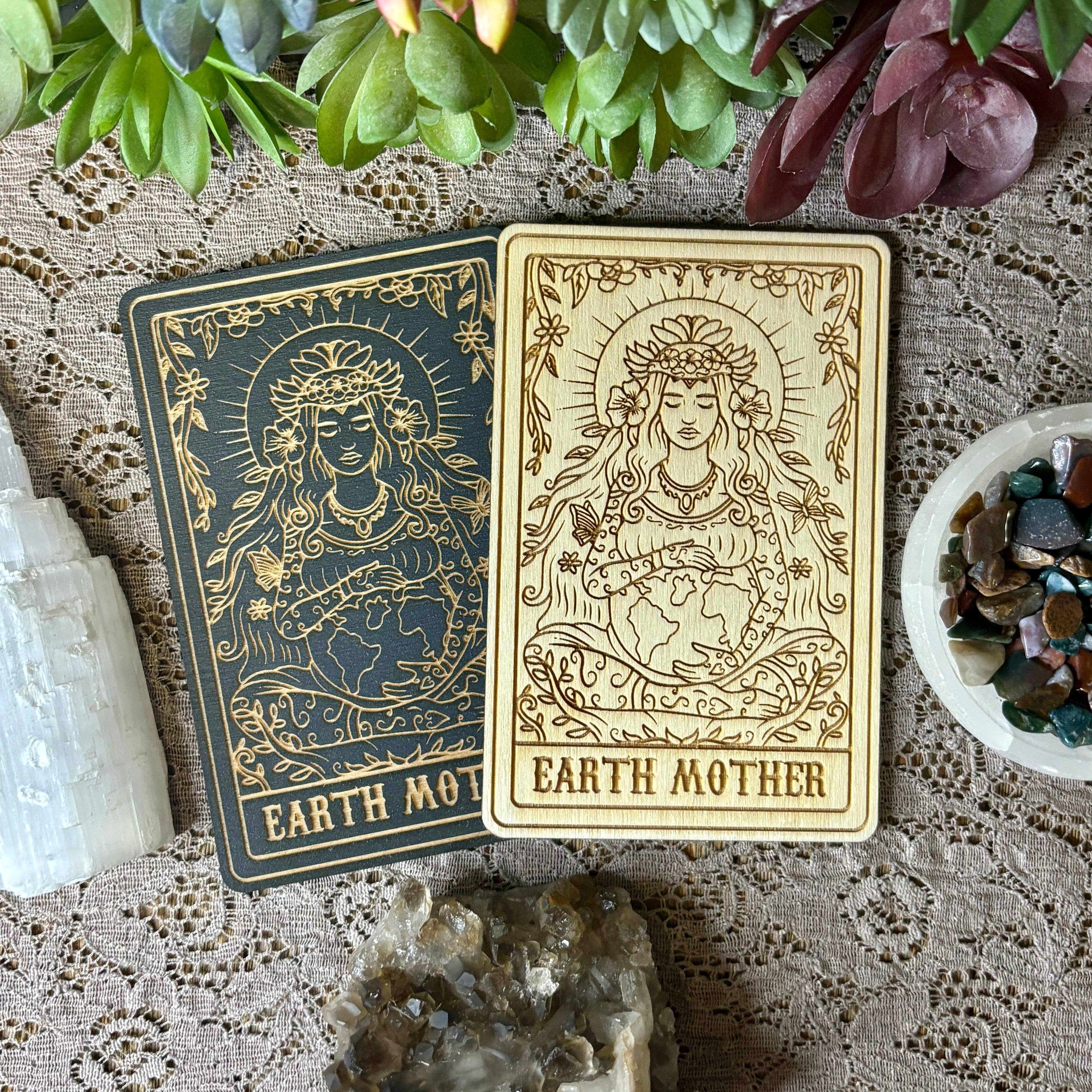 Earth Mother Deity Card: 5" Tall Card / Painted Black